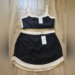 NWT 7 for All Mankind Linen 2-piece Set, L